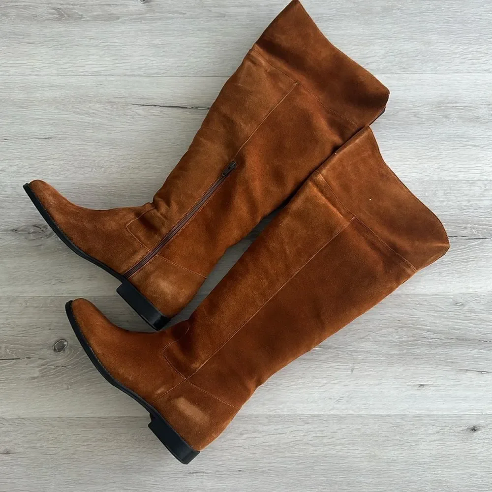Fillies and Boots Mora Suede Cognac‎ US 9.5 NWT IN BOX